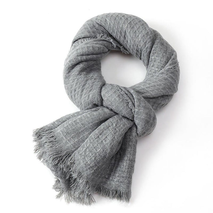Écharpe chaude et texturée à pompons Buddha Stones pour homme, automne-hiver - image 15