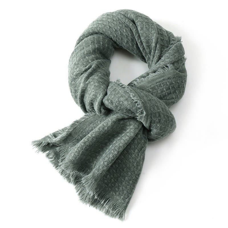 Écharpe chaude et texturée à pompons Buddha Stones pour homme, automne-hiver - image 9