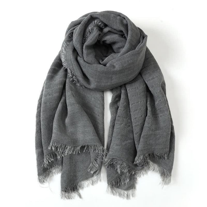 Écharpe pour homme à la texture artistique, motif Buddha Stones, idéale au quotidien, pour le printemps et l'automne. - Gris sombre - image 10
