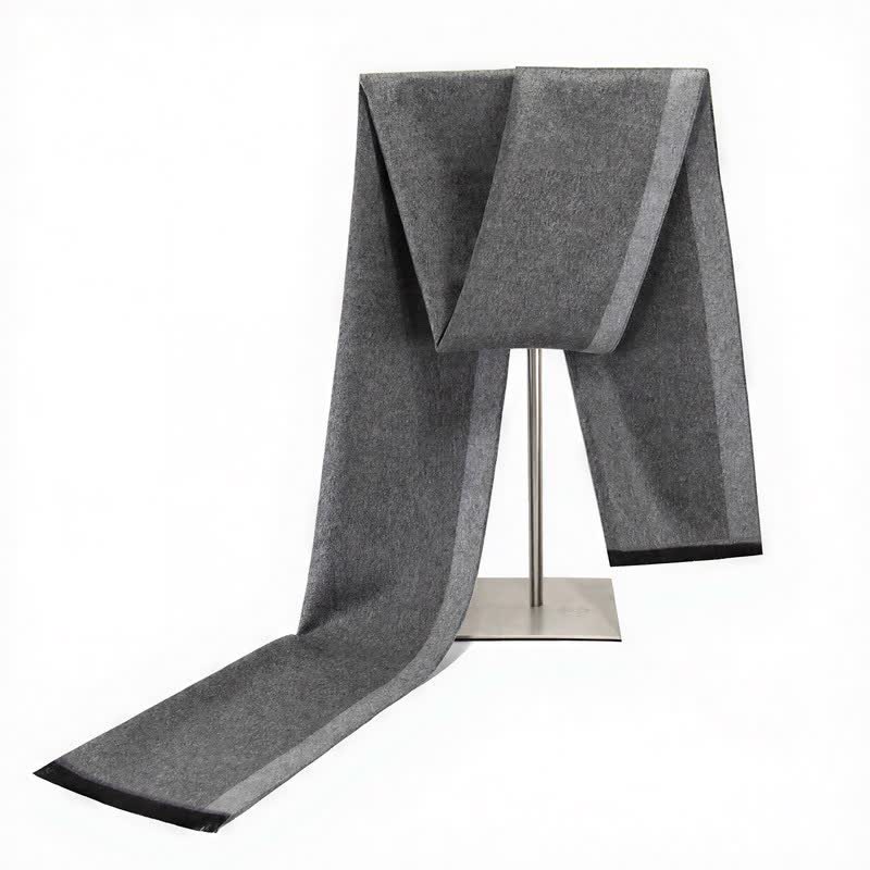 Écharpe chaude à franges et rayures urbaines, motif Buddha Stones , automne-hiver - Gris clair - image 19