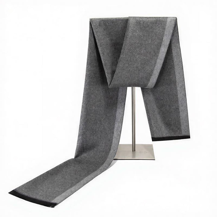 Écharpe chaude à franges et rayures urbaines, motif Buddha Stones , automne-hiver - Gris clair - image 19