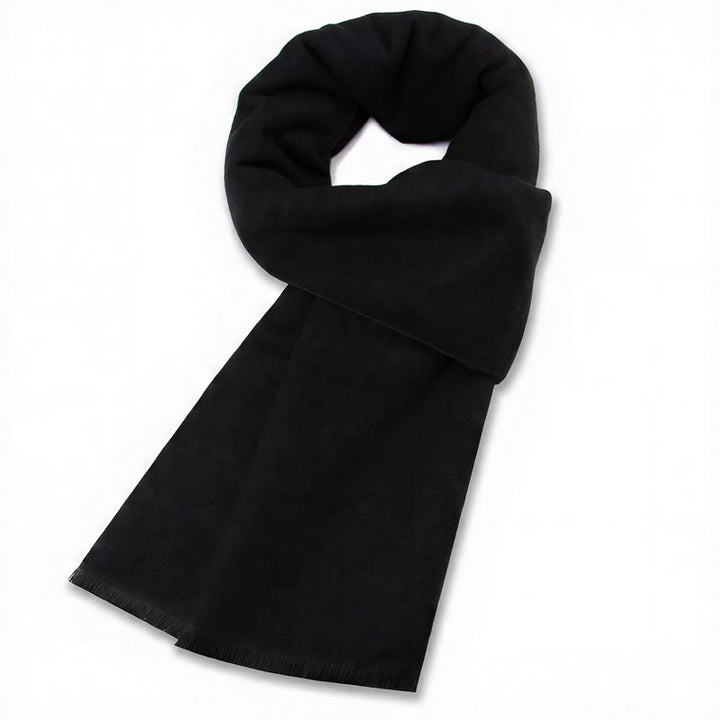 Écharpe chaude pour homme Buddha Stones automne-hiver classique à carreaux gris et franges - Noir - image 19