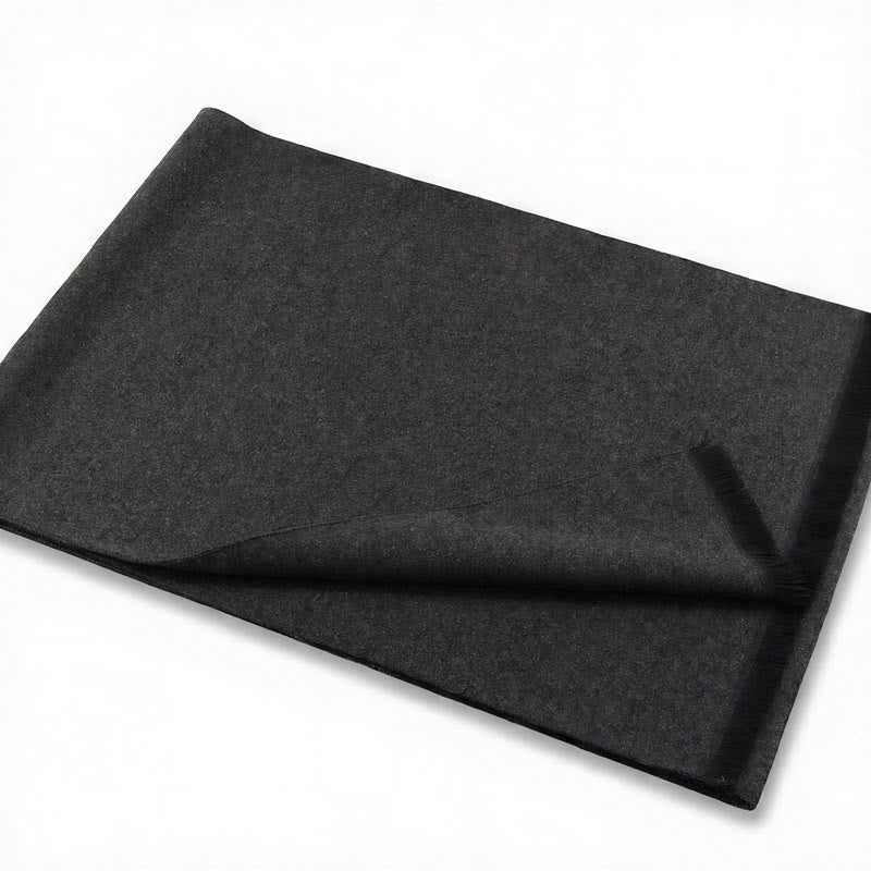 Écharpe chaude pour homme Buddha Stones automne-hiver classique à carreaux gris et franges - image 18