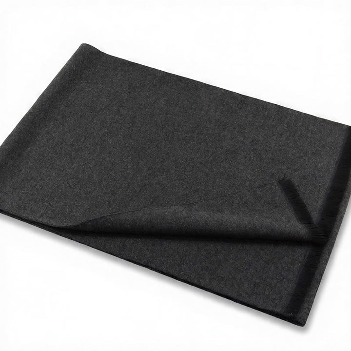 Écharpe chaude pour homme Buddha Stones automne-hiver classique à carreaux gris et franges - image 18