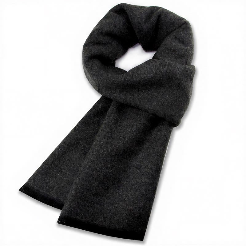 Écharpe chaude pour homme Buddha Stones automne-hiver classique à carreaux gris et franges - Gris foncé - image 17