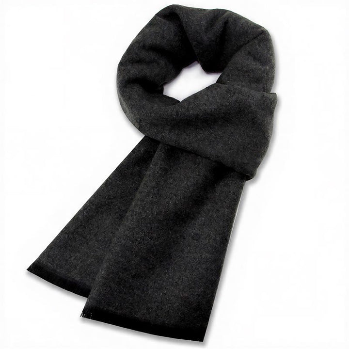 Écharpe chaude pour homme Buddha Stones automne-hiver classique à carreaux gris et franges - Gris foncé - image 17