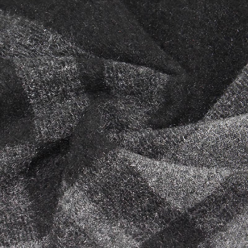 Écharpe chaude pour homme Buddha Stones automne-hiver classique à carreaux gris et franges - image 8