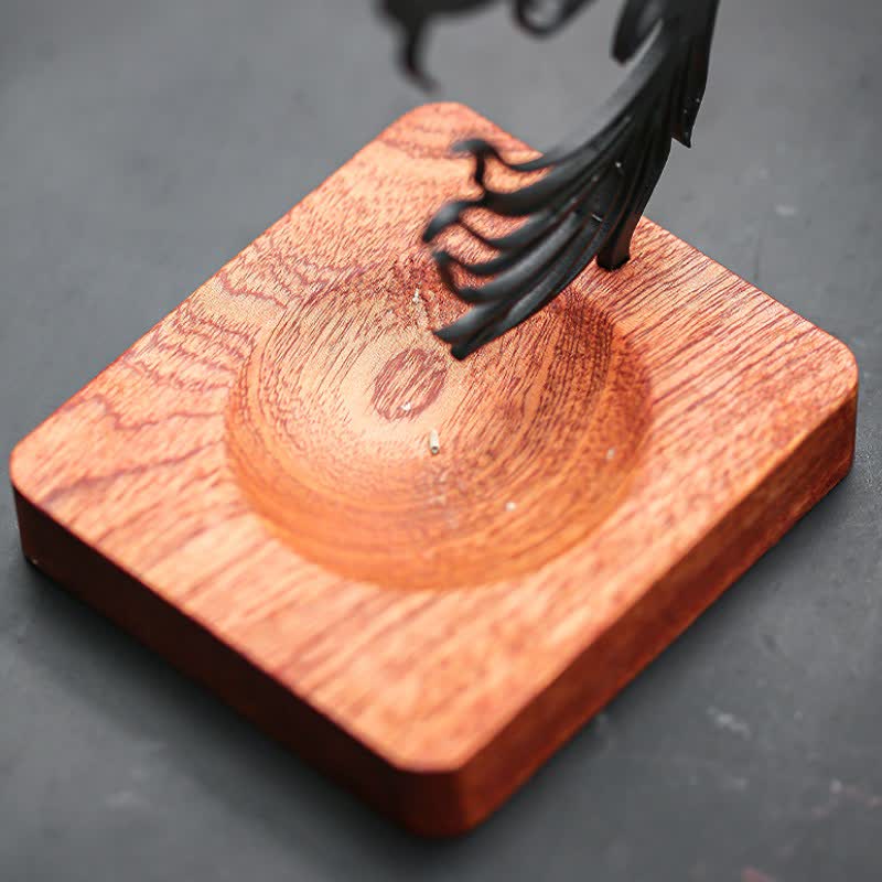 Buddha Stones Brûleur d'encens Zen Succès avec socle en bois en forme de carpe koï - image 9
