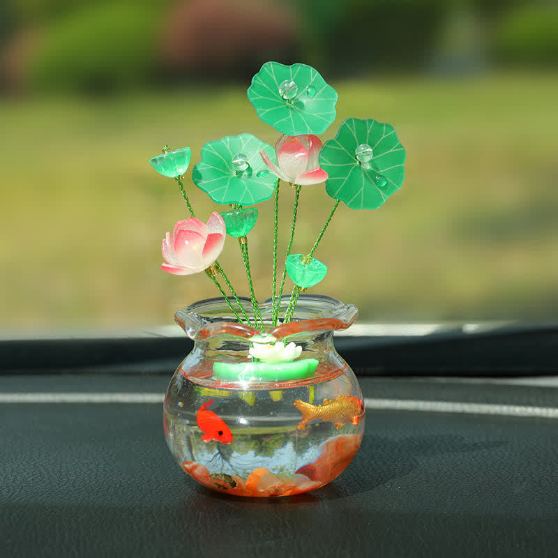 Buddha Stones Intérieur de voiture compact Lotus Koi Fortune Bottle, décoration pour un mode de vie conscient - Poisson Koi (Chance ♥ Prospérité) - image 0