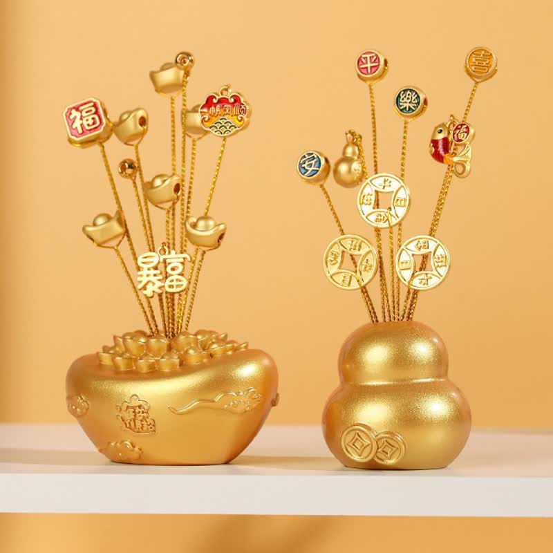Buddha Stones Bol en lingot d'or, symbole de richesse et de fortune pour la table - image 9