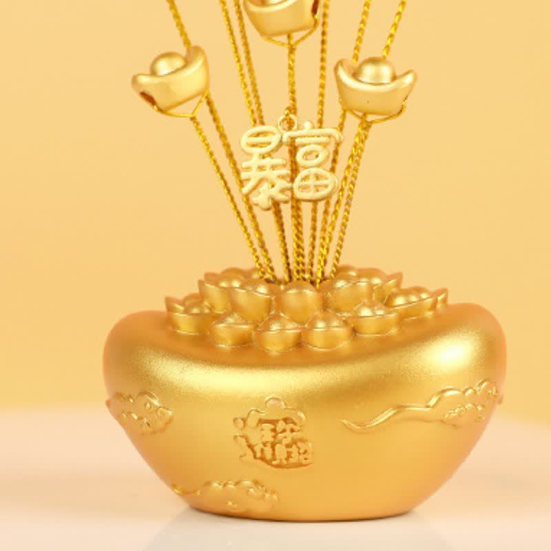 Buddha Stones Bol en lingot d'or, symbole de richesse et de fortune pour la table - image 8