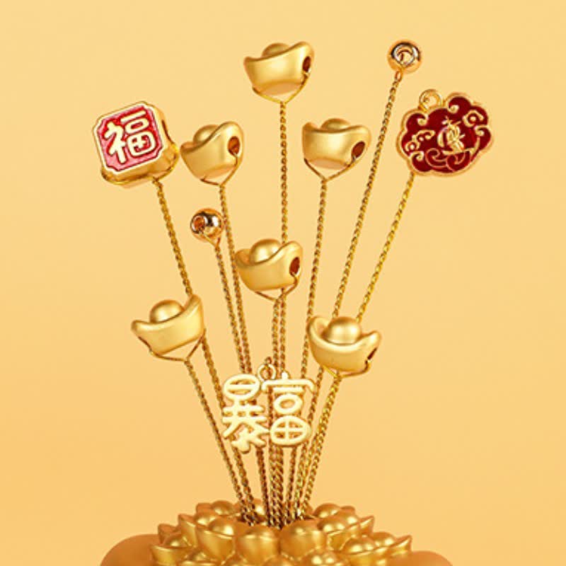 Buddha Stones Bol en lingot d'or, symbole de richesse et de fortune pour la table - image 7