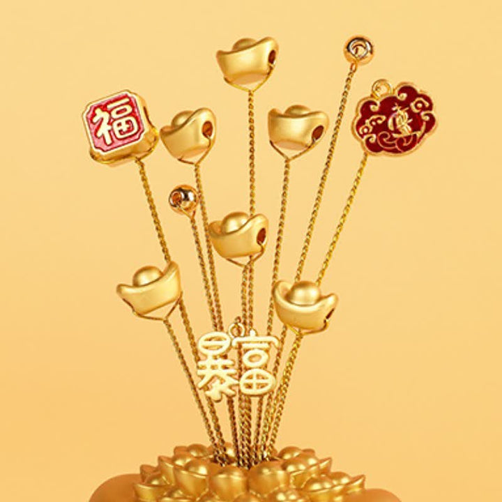 Buddha Stones Bol en lingot d'or, symbole de richesse et de fortune pour la table - image 7
