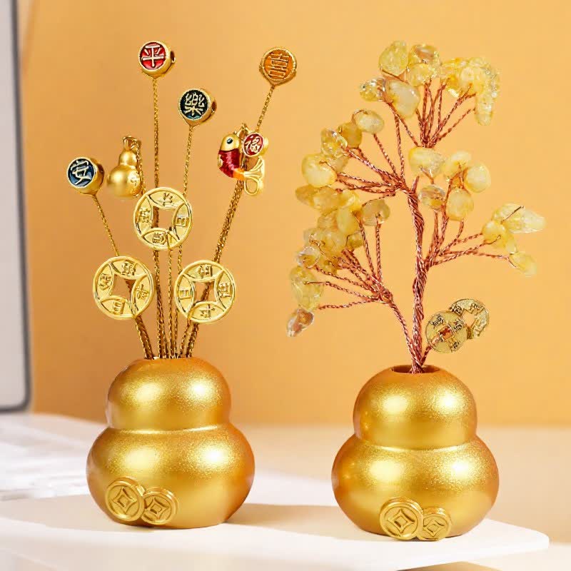 Buddha Stones Bol en lingot d'or, symbole de richesse et de fortune pour la table - image 0
