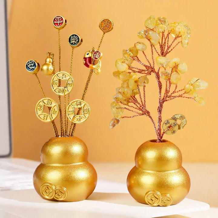 Buddha Stones Bol en lingot d'or, symbole de richesse et de fortune pour la table - image 0