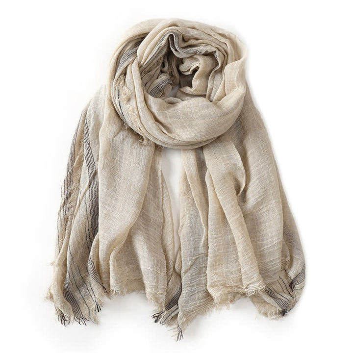 Écharpe pour homme enveloppante à bords effilochés, motif Buddha Stones, printemps/automne - Blé - Environ 78,7 po × 29,5 po / 200 × 75 cm - image 9
