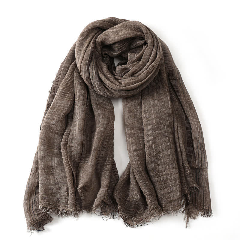 Écharpe pour homme enveloppante à bords effilochés, motif Buddha Stones, printemps/automne - Kaki - Environ 78,7 po × 29,5 po / 200 × 75 cm - image 14