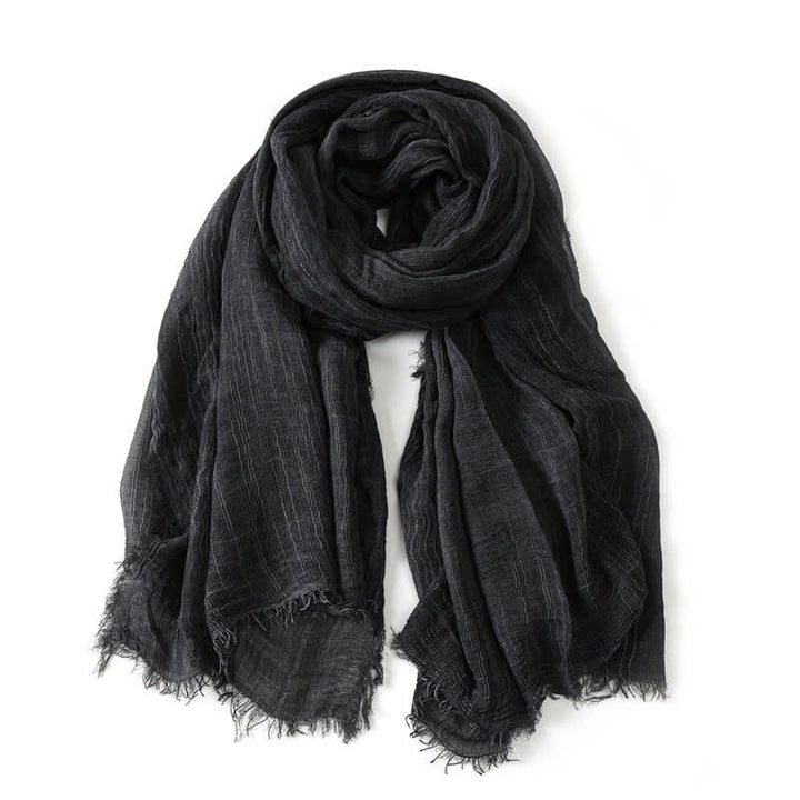 Écharpe pour homme enveloppante à bords effilochés, motif Buddha Stones, printemps/automne - Noir - Environ 78,7 po × 29,5 po / 200 × 75 cm - image 2