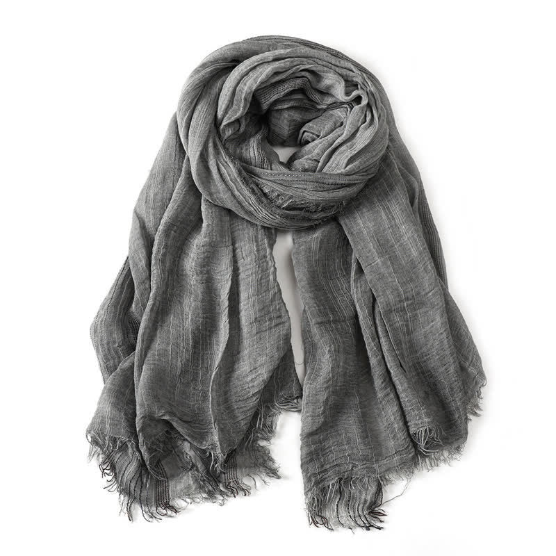 Écharpe pour homme enveloppante à bords effilochés, motif Buddha Stones, printemps/automne - Gris - Environ 78,7 po × 29,5 po / 200 × 75 cm - image 4