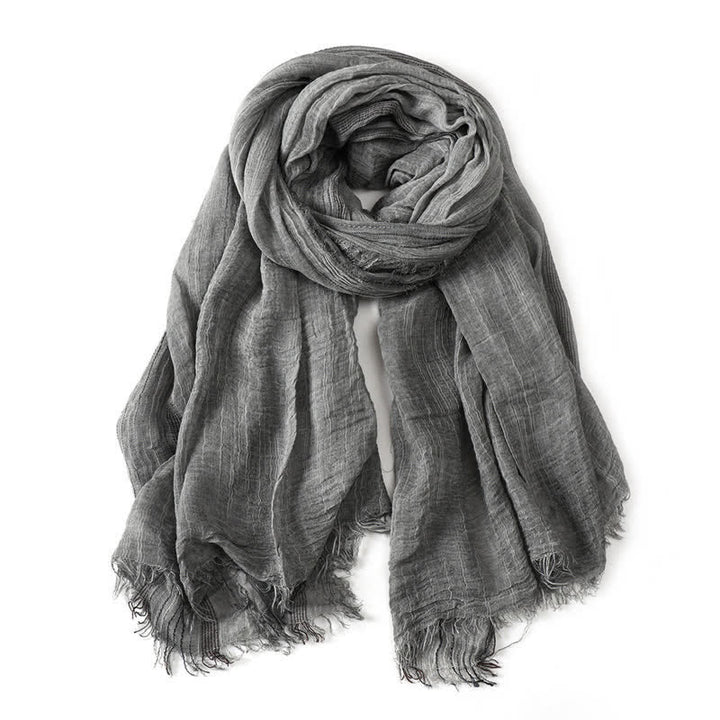 Écharpe pour homme enveloppante à bords effilochés, motif Buddha Stones, printemps/automne - Gris - Environ 78,7 po × 29,5 po / 200 × 75 cm - image 4