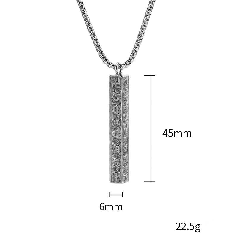 Buddha Stones Collier cylindrique de paix Om Mani Padme Hum en acier titane - image 7