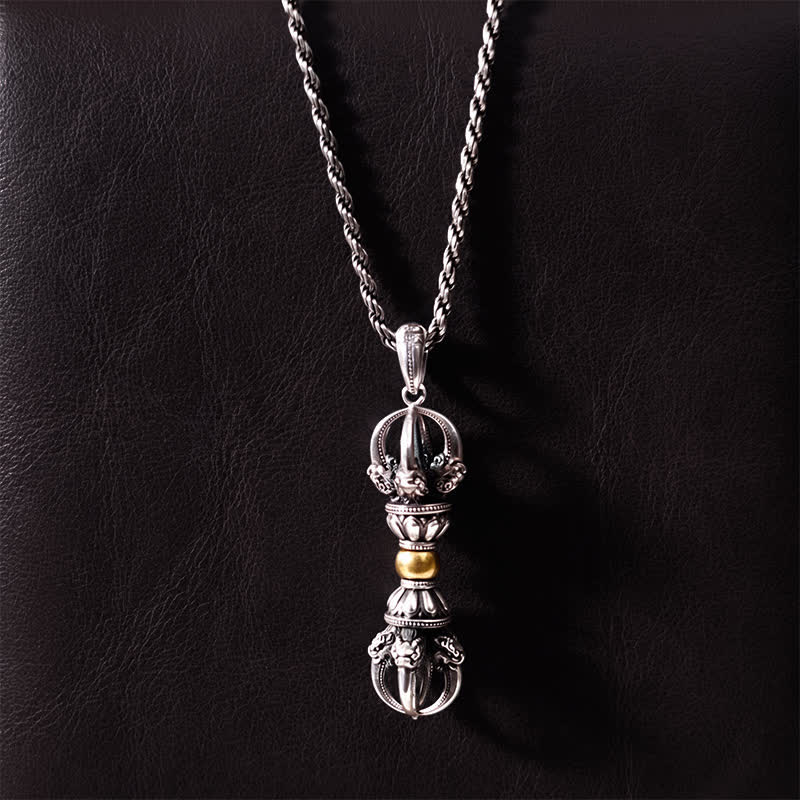 Collier pendentif tibétain en Buddha Stones avec motif Dorje Vajra - Collier et chaîne - image 7