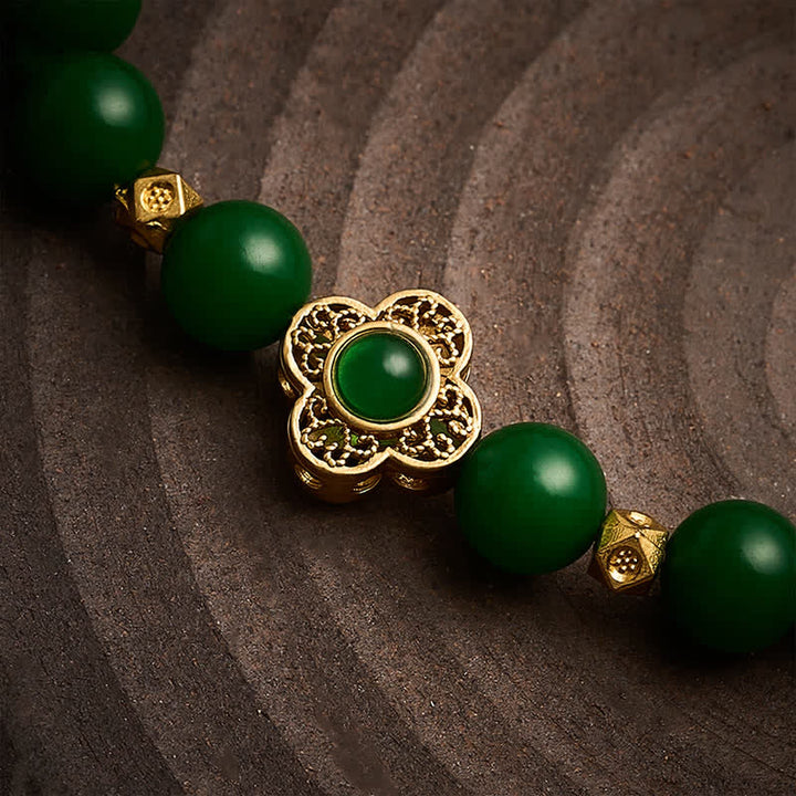 Buddha Stones Bracelet de protection en perles de quartzite et de jade naturel - image 4