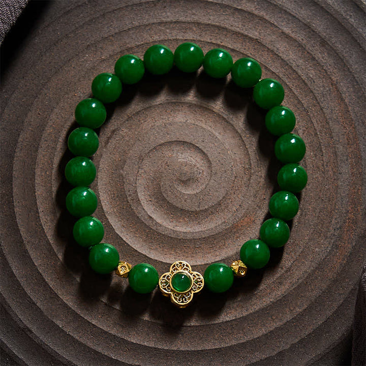 Buddha Stones Bracelet de protection en perles de quartzite et de jade naturel - image 3