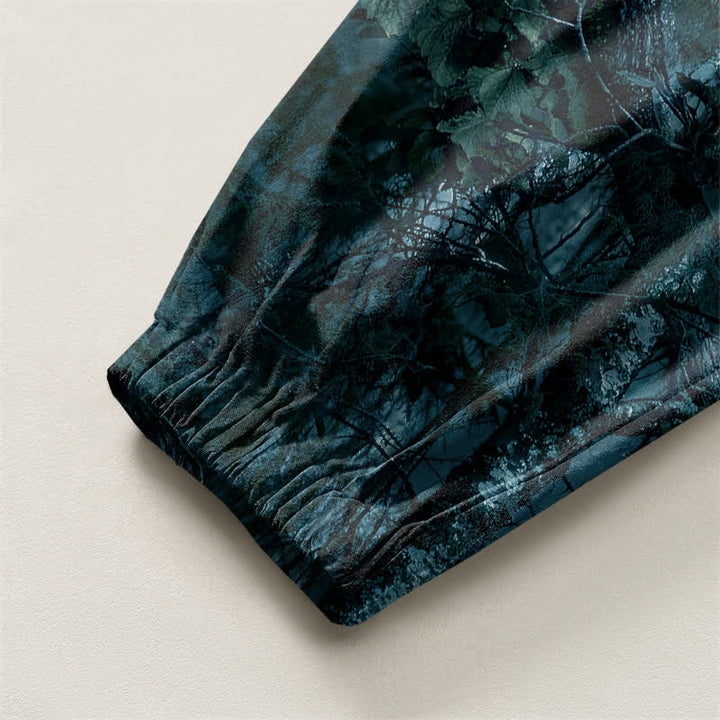 Buddha Stones Pantalon harem pour homme en pur coton, motif camouflage marbré, cordon de serrage et poches - image 10