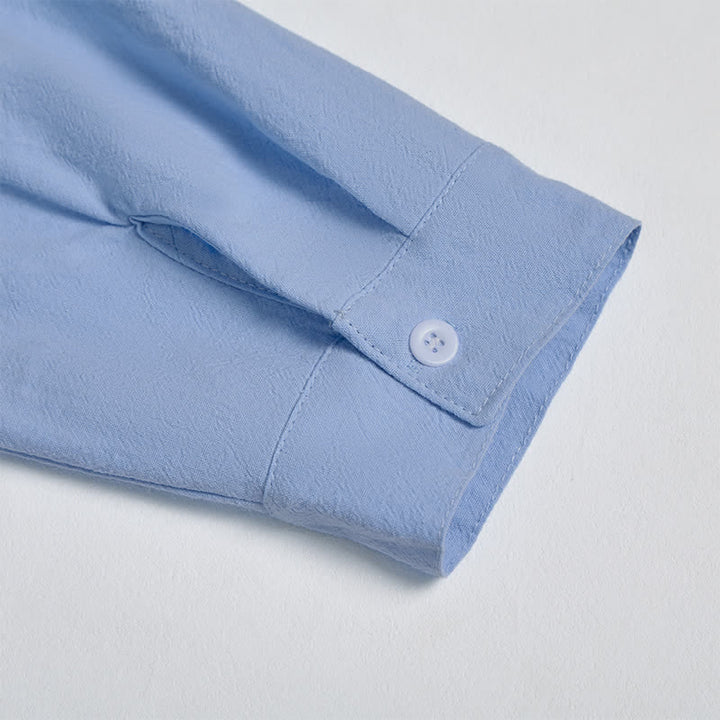 Buddha Stones Chemises à manches longues pour hommes, style Tang, décontractées, printemps-automne, cordon de serrage, en coton et lin unis - image 19