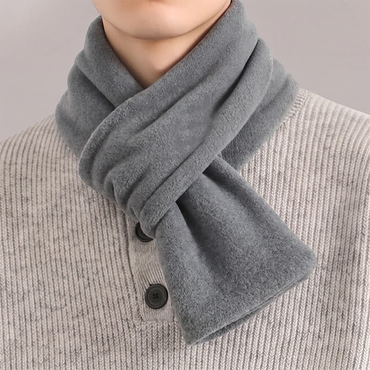 Écharpe minimaliste pour homme, motif Buddha Stones , automne-hiver, en peluche, croisée sur le devant, cache-cou. - Gris - image 14