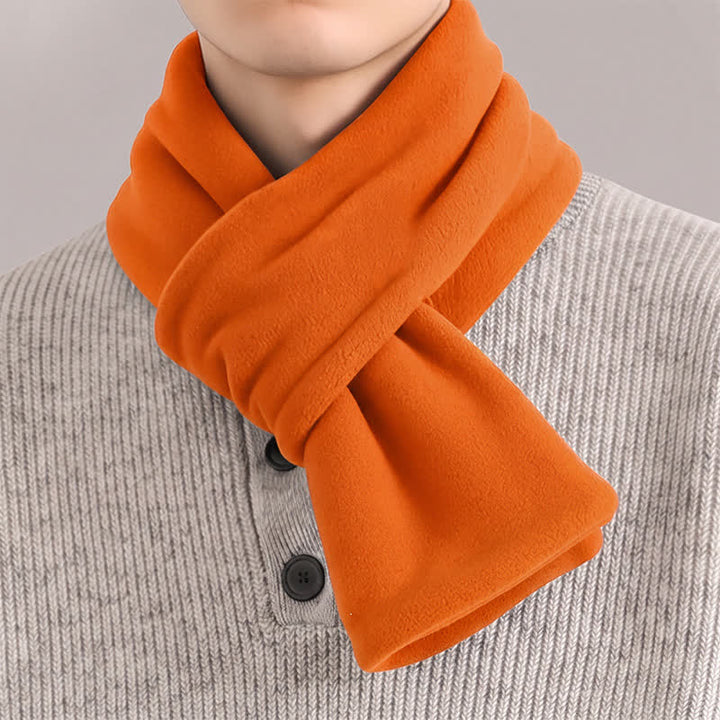 Écharpe minimaliste pour homme, motif Buddha Stones , automne-hiver, en peluche, croisée sur le devant, cache-cou. - Orange foncé - image 23