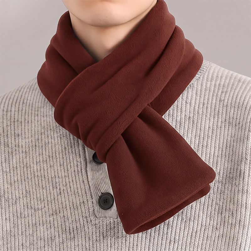 Écharpe minimaliste pour homme, motif Buddha Stones , automne-hiver, en peluche, croisée sur le devant, cache-cou. - Bordeaux - image 8
