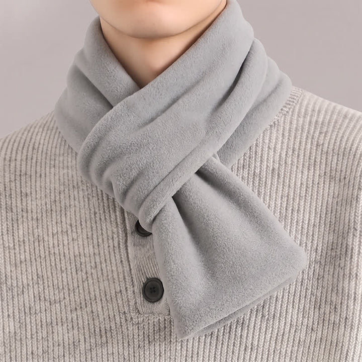 Écharpe minimaliste pour homme, motif Buddha Stones , automne-hiver, en peluche, croisée sur le devant, cache-cou. - Gris clair - image 4