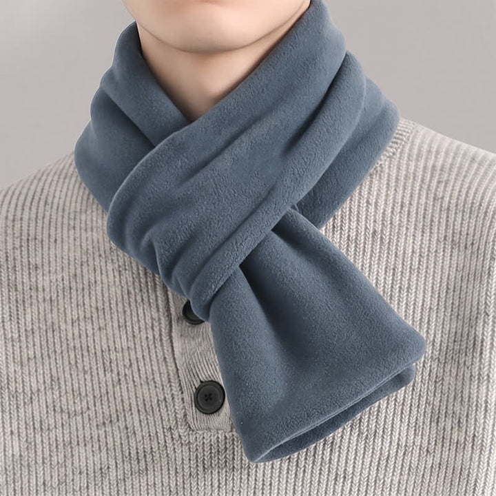 Écharpe minimaliste pour homme, motif Buddha Stones , automne-hiver, en peluche, croisée sur le devant, cache-cou. - Gris foncé - image 6