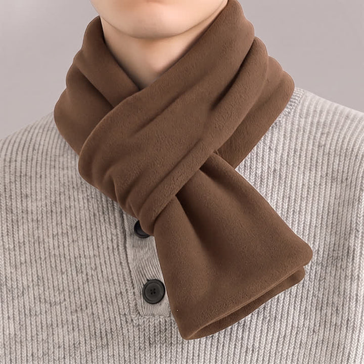 Écharpe minimaliste pour homme, motif Buddha Stones , automne-hiver, en peluche, croisée sur le devant, cache-cou. - SaddleBrown - image 12