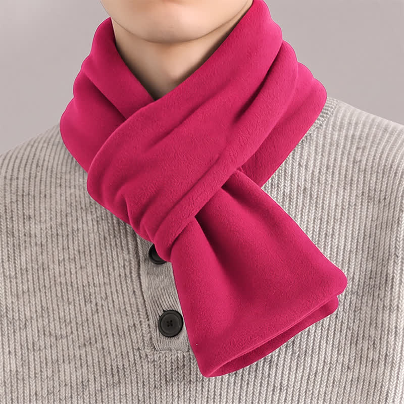 Écharpe minimaliste pour homme, motif Buddha Stones , automne-hiver, en peluche, croisée sur le devant, cache-cou. - Rose foncé - image 19