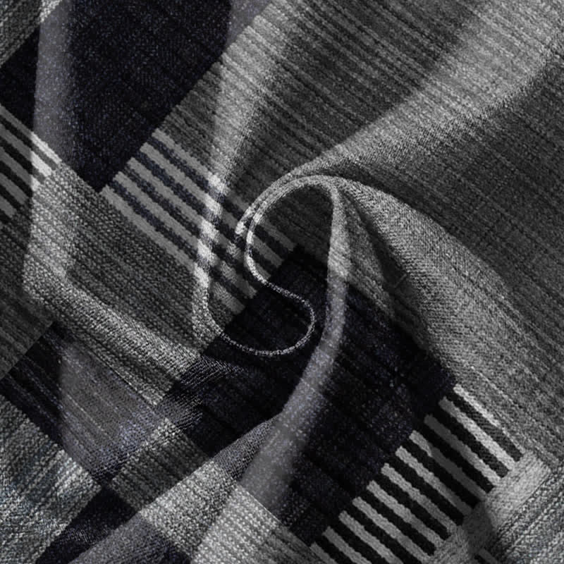 Buddha Stones Pantalon harem pour homme en pur coton patchwork à carreaux et rayures, avec cordon de serrage et poches. - image 17