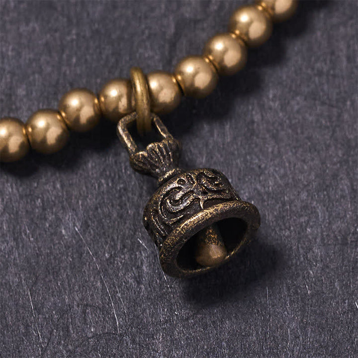Buddha Stones Bracelet d'équilibre avec pendentif clochette en perles de cuivre - image 3