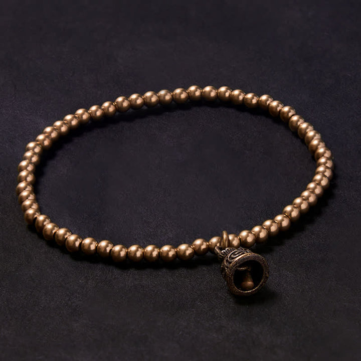 Buddha Stones Bracelet d'équilibre avec pendentif clochette en perles de cuivre - 7,1–7,5 pouces (18–19 cm) - image 0