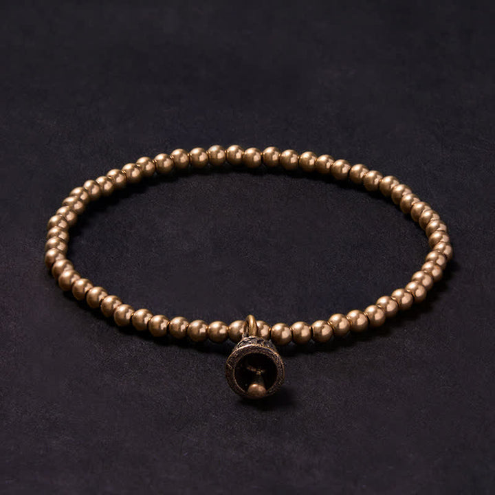 Buddha Stones Bracelet d'équilibre avec pendentif clochette en perles de cuivre - image 2