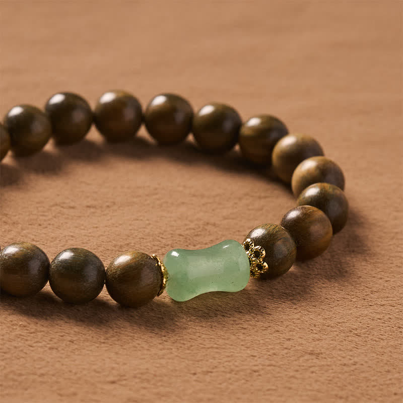 Buddha Stones Bracelet unisexe en bois d'ébène, bois de santal vert et grain naturel - image 13