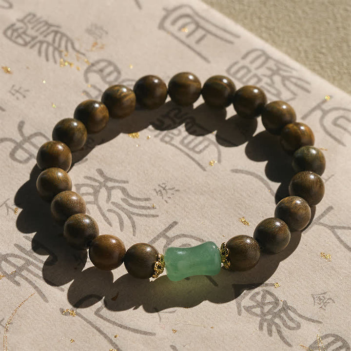 Buddha Stones Bracelet unisexe en bois d'ébène, bois de santal vert et grain naturel - image 10