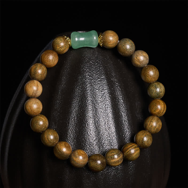 Buddha Stones Bracelet unisexe en bois d'ébène, bois de santal vert et grain naturel - image 12