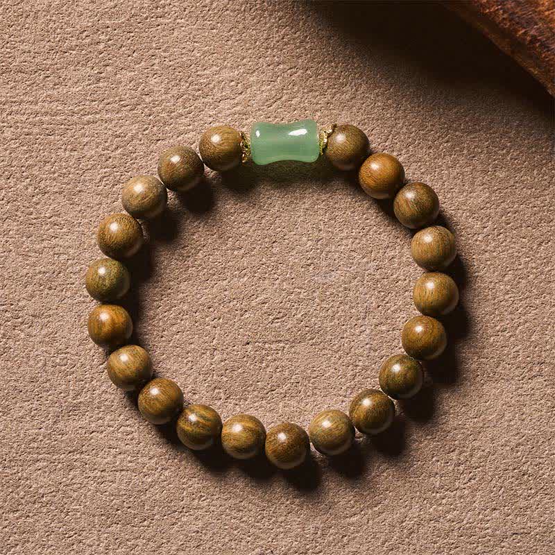 Buddha Stones Bracelet unisexe en bois d'ébène, bois de santal vert et grain naturel - image 11