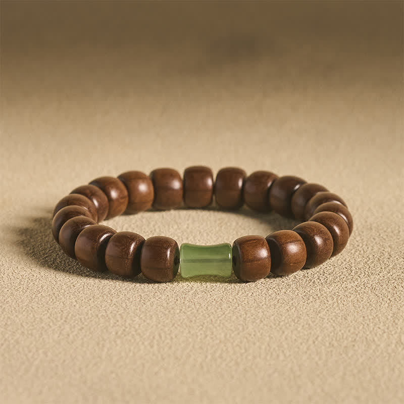 Buddha Stones Bracelet à breloques vintage Abelia Biflora Protection, perles de prière - Bois d'Abelia Biflora (Sécurité ♥ Protection) - image 0