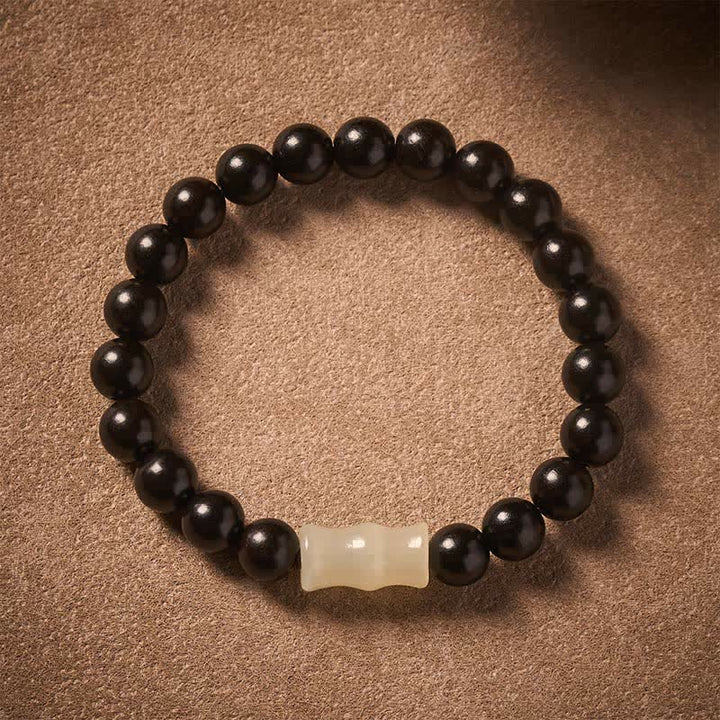 Buddha Stones Bracelet de protection vintage en bois d'ébène, santal rouge et bambou - image 8