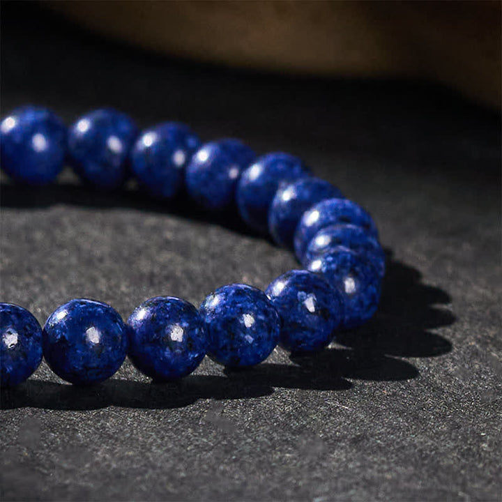 Buddha Stones Bracelet de sagesse minimaliste extensible en perles de lapis-lazuli - image 4