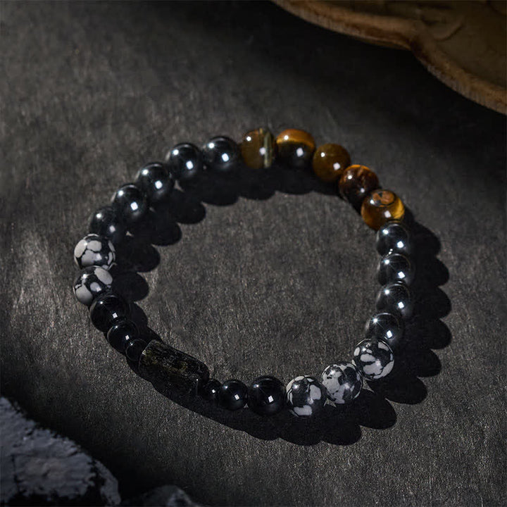 Buddha Stones Bracelet en perles d'hématite œil de tigre - image 2