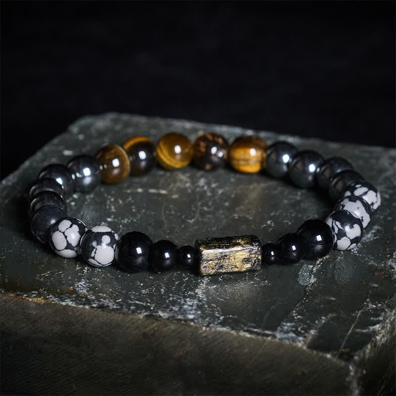 Buddha Stones Bracelet en perles d'hématite œil de tigre - Œil de tigre (protection ♥ courage) - image 0